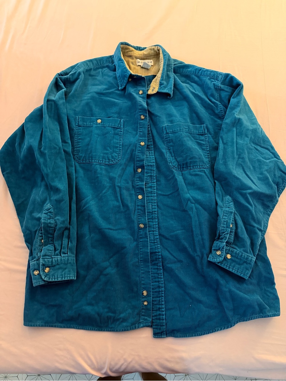 Merona Teal Corduroy Button-Front Shirt Jacket